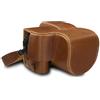 Megagear Custodia In Finta Pelle Compatibilie Con Leica V-Lux 5, Panasonic Lumix Dc-Fz1000 Ii Marrone Chiaro