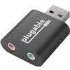Plugable Adattatore audio USB con cuffie da 3,5 mm e jack per microfono, aggiunge una scheda audio stereo esterna a qualsiasi PC, compatibile con Windows, Mac e Linux