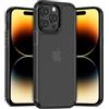doupi Custodia Ultra Hybrid Compatibile con iPhone 14 PRO (6,1 Pollici), Cover per Cellulare in Fibra di Carbonio, Nera