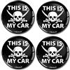 SkinoEu® 4 x 60mm Adesivi Resinati 3D Gel Stickers Auto Coprimozzo Universale Logo Silicone Autoadesivo Stemma Adesivo Copricerchi Tappi Ruote Colore This is My Car Craneo A 5360 Z*