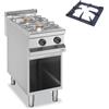 DEXION Cucina professionale a gas con 2 fuochi - Potenza kW 7 + kW 11 - Cm 40 x 90 x 85 h