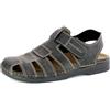 inblu Sandali Uomo da Trekking con Plantare in Pelle Imbottito e Chiusura Regolabile a Strappo, 40/56, Marrone Scuro, 43 EU