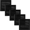 Vent Systems 11,4 cm x 11,4 cm (Dimensioni di apertura) - Confezione da 5 - Copertura di ventilazione in plastica nera per intradosso - Griglia di ventilazione ad aria piatta quadrata - Deflettore di