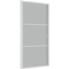 vidaXL Porta Interna 102,5x201,5 cm Bianco Opaco in Vetro e Alluminio