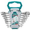 TOTAL - Set 8 Chiavi a Forchetta Doppie con Supporto | Finitura Lucida | Acciaio al Cromo-Vanadio | Misure 6-22 mm | Amig Griglia Quadrata, Amig Cesoia Potatura, Lega di Acciaio