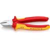 KNIPEX Tronchese laterale in confezione Self-service cromata isolati con manici rivestiti in materiale bicomponente, collaudati VDE 180, 70 06 180 SB
