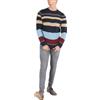 HOPENLIFE Bica - Pullover da Uomo, Blu Marino Grigio, S