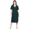 Ulla Popken gs1 data protected company 4069787000005 Nachthemd, Zierpaspeln, Reverskragen, Halbarm Nightgown, Verde Mezzanotte, 56 Donna