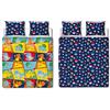Character World Set copripiumino matrimoniale ufficiale Pokemon, design retrò, reversibile, blu, con Pikachu, Squirtle, Charmander, prodotto ufficiale, con federe coordinate
