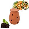 Relaxdays vermicompostiera da interrare, 1 L, Vaso per scarti di Cucina con Coperchio, Giardino