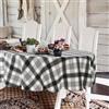Yighty Tovaglia ovale a quadri di bufalo, 152 x 213 cm, bianco e nero, stile country, classico, rustico, in poliestere, impermeabile, per decorazione della cucina di campagna, tavoli per interni ed