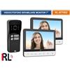 RL VIDEOCITOFONO BIFAMILIARE DUE PULSANTI DOPPIO MONITOR A COLORI 7".