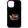 KAEDAM Gifts: Washington Cities Custodia per iPhone 12 mini Souvenir grafico originale con mappa dello stato di Tacoma Washington in stile retrò