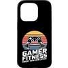 Gaming Workout Gamer Gym Motivation Custodia per iPhone 15 Pro Gamer Fitness Sudore Ora Vinci Più Tardi Allenamento