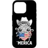 Merica USA Patriotic Cute Funny 4th of J Custodia per iPhone 16 Pro Flying Spaghetti Monster Pastafari FSM Bandiera Americana Bandana