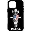 Merica USA Patriotic Cute Funny 4th of J Custodia per iPhone 16 Pro Max FSM Pastafari Bandiera Americana Occhiali Da Sole Cappello Da Cowboy