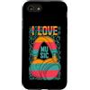 Retro Music Design Custodia per iPhone SE (2020) / 7/8 I Love Music - Cuffie colorate per amanti della musica