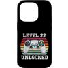 Vintage Gamer Birthday Milestone Apparel Custodia per iPhone 14 Pro Livello 22 Sbloccato Divertente 22° Compleanno Gamer Vintage Retro