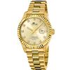 LOTUS Orologio Uomo Analogico Acciaio Inox 316L Oro - Quarzo - Calendario - Vetro Minerale - Impermeabile 10 ATM 18857/C Freedom