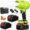 customty Soffiatore a getto turbo professionale, 1000 g, 48.000 giri/min, portatile, senza fili, booster d'aria da 20 V, per rimozione auto, prato e neve (2 batterie)