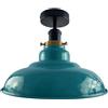 Generic Homin Lampada da soffitto retrò vintage con rosone e portalampada in metallo retrò antico Edison E27 IP20 Lampada a vite cablata (Blu scuro)