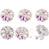 FINGERINSPIRE 6 Pz Copri Bottoni con Strass da Donna 25.5mm di Diametro a Forma di Fiore in Cristallo AB Bottoni a Pressione Staccabili in Lega Clip per Gioielli per Vestiti Abiti Camicie Decorazioni