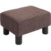 HOMCOM Pouf Poggiapiedi Imbottito in Tessuto di Lino e Plastica, Ottomana Rettangolare con Seduta Imbottita, per Soggiorno e Camera da Letto, 40x30x24 cm, Marrone Scuro