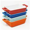 Joeji's Kitchen Set 4 Pirofila da Forno in Ceramica - Cocotte Monoporzione da Forno Rettangolare per Lasagne, Pasta e Dolci - Teglia Ceramica da Forno Versatile (325 ml)