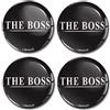 SkinoEu 4 x 50mm Adesivi Resinati 3D Gel Stickers Auto Coprimozzo Universale Logo Silicone Autoadesivo Stemma Adesivo Copricerchi Tappi Ruote The Boss Argento A 6750 Z*