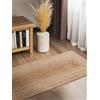 Hanse Home Juno Line - Tappeto naturale in iuta, 100% iuta, tessuto a mano, robusto e facile da pulire, moderno, bohémien, per soggiorno, camera da letto, 80 x 200 cm, colore: bianco e oro