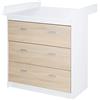 roba Fasciatoio con fasciatoio rimovibile Gabriella, bicolore, 3 cassetti, altezza fasciatoio, 90 cm