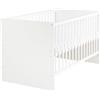 roba Lettino Evolutivo 70 x 140 cm Anton - Trasformabile in Letto Junior - Altezza Regolabile - Angoli di Conversione Inclusi - 3 Barre Rimovibili - Legno Laccato Bianco