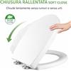 HM Sedile WC Universale Ovale Soft Close Copriwater Universale Tavoletta WC in PP Chiusura Rallentata Sgancio Rapido Asse WC Bianco (458 x 370 x 50 mm)