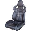 SIMONI RACING SRS/13SB Jackie Sedile sportivo Riscaldato, Reclinabile in tessuto con righe Blu e pelle nera, Universale - Leva regolazione Sinistra