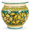 CERAMICHE CALTAGIRONE Portavaso in Ceramica di Caltagirone Ornato Verde - Ø 35 cm