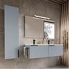 Parama Mobile bagno sospeso cannettato 120 cm azzurro capri con lavabo in ceramica doppia vasca e colonna | Fuji