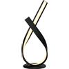 HOMCOM Lampada da tavolo design contemporaneo - lampada da tavolo a spirale - dim. 21L x 15l x 43H cm - alluminio nero LED bianco caldo