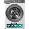 Hisense WD3S9043BW7 Lavasciuga 9 + 6 Kg, 1400 Rpm, 15 Programmi Automatici, Vapore, Motore Inverter, Classe Energetica A-30%/D, Display Led, Grigio, WiFi