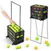 VEVOR Carrello Porta Palline da Tennis 2 in 1 con Cestello, Capacità 80 Palline, con Ruote Scorrevoli e Struttura Resistente, Facile da Spostare, Contenitore Portatile per Allenamento e Pickleball