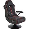 X Rocker Torque 2.1-Sedia da gaming, colore: Nero/Rosso, finta pelle, Universale