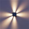 CALEX Applique Altamura Solaree, luce calda Up & Down, Solaree, senza fili, impermeabile, Nero