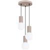 SOLLUX lighting Lampada da Sospensione - Lampada da soffitto in Alluminio e Vetro -3 Paralume - Lampadina LED - Taupe Halo