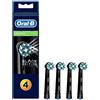 Oral-B CrossAction Testine di Ricambio, Confezione da 4 Pezzi, Edizione Nera, Versione Vecchia