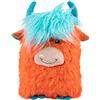 KONG Comfort Jumbo Highland Cow - Colori assortiti, 3 Squeakers e materiale increspato - Giocattolo per cani da interno