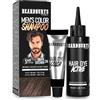 BY CAROBELS BEARDBURYS Beardburys - Shampoo a colori per barba e baffi - Tintura semi-permanente per uomo - Copre i capelli grigi in 5 minuti - 75 ml (marrone scuro)