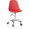 HJH Office 742013 sedia girevole per bambini e ragazzi FANCY II sedia girevole moderna in similpelle rossa regolabile in altezza