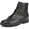 Vionic Catina, Stivaletto Donna, Pelle Nera, 39 EU Larga
