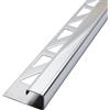 Dalsys Profilo per piastrelle, profilo quadrato, acciaio inox altezza 8mm, lunghezza 200cm, brunito paraspigoli muro, profili acciaio inox, profilo
