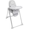 Chicco Polly Armonia Seggiolone Evolutivo Pappa per Bambini da 0 Mesi a 40 kg, Sedia Evolutiva, Seggiolone Reclinabile a Sdraietta con Altezza e Poggiapiedi Regolabili,4 Ruote,Compatto,Grigio Chiaro