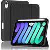 ProCase Cover iPad Mini 7 A17 Pro 2024 / iPad Mini 6 2021 con Portapenna, Custodia Protettiva per iPad Mini 7a/6a Generazione da 8,3 pollici -Nero